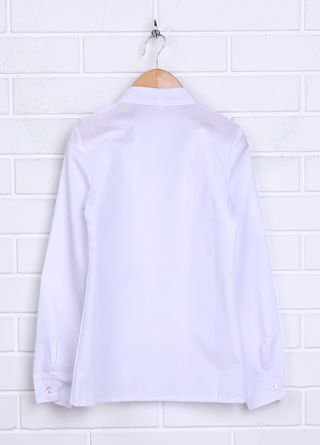 Белая однотонная блузка с длинным рукавом ViDa демисезонная