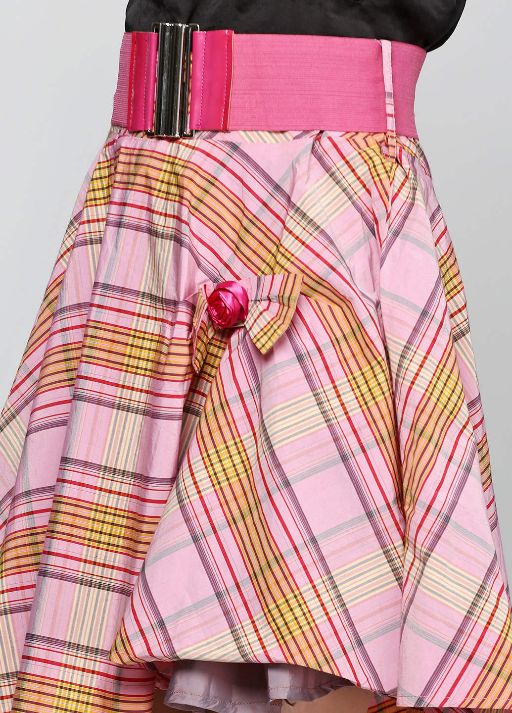 Светло-розовая кэжуал в клетку юбка Ysatis со средней талией