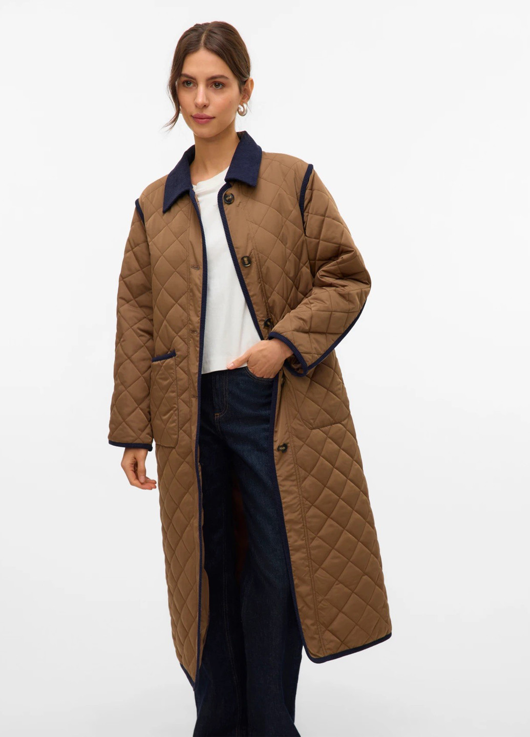 Коричнева демісезонна куртка куртка-пальто Vero Moda