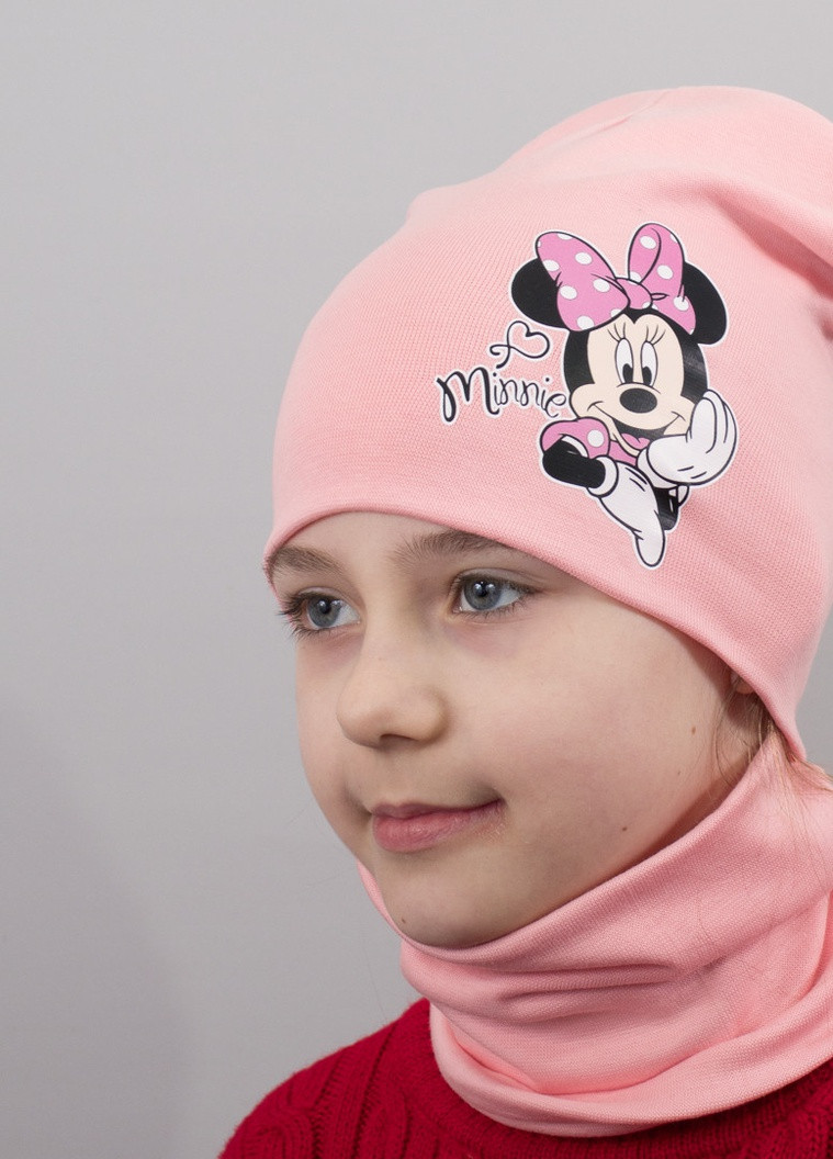 Дитяча шапка з хомутом КАНТА "Minnie" розмір 48-52 рожевий (OC-839) Канта (220180390)