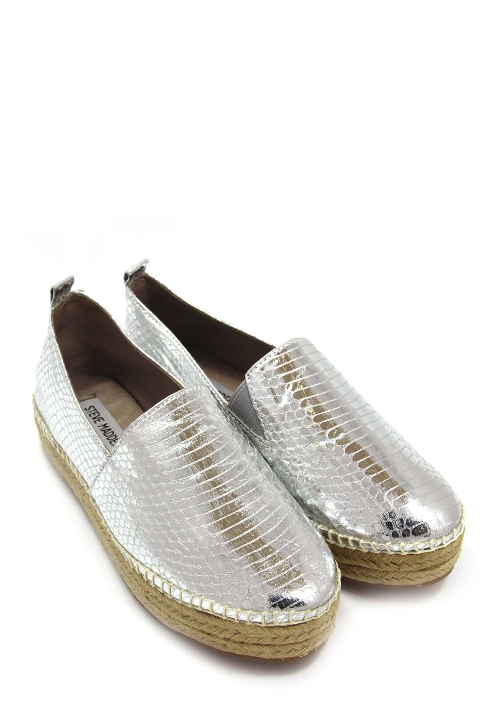 Серебряные женские эспадрильи Steve Madden однотонный (237267787)