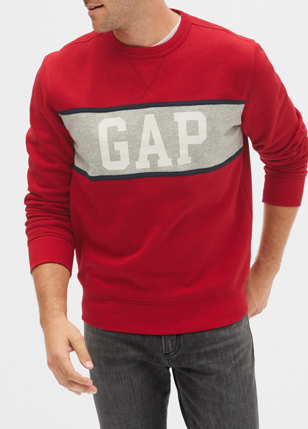Gap свитшот логотип красный кэжуал хлопок, трикотаж