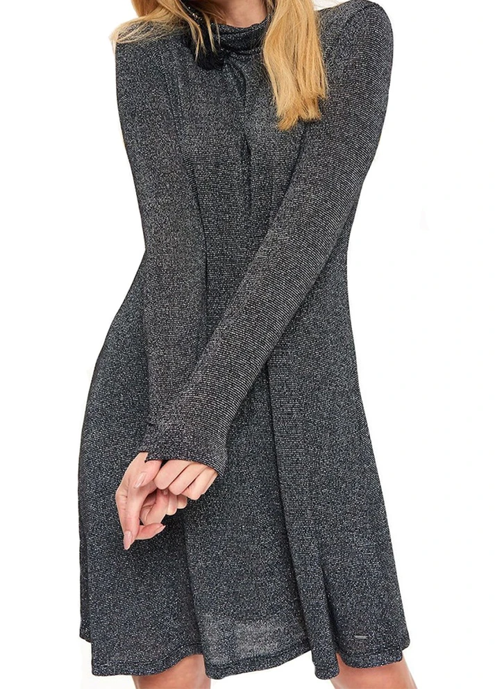 Черное кэжуал платье Let's Shop однотонное