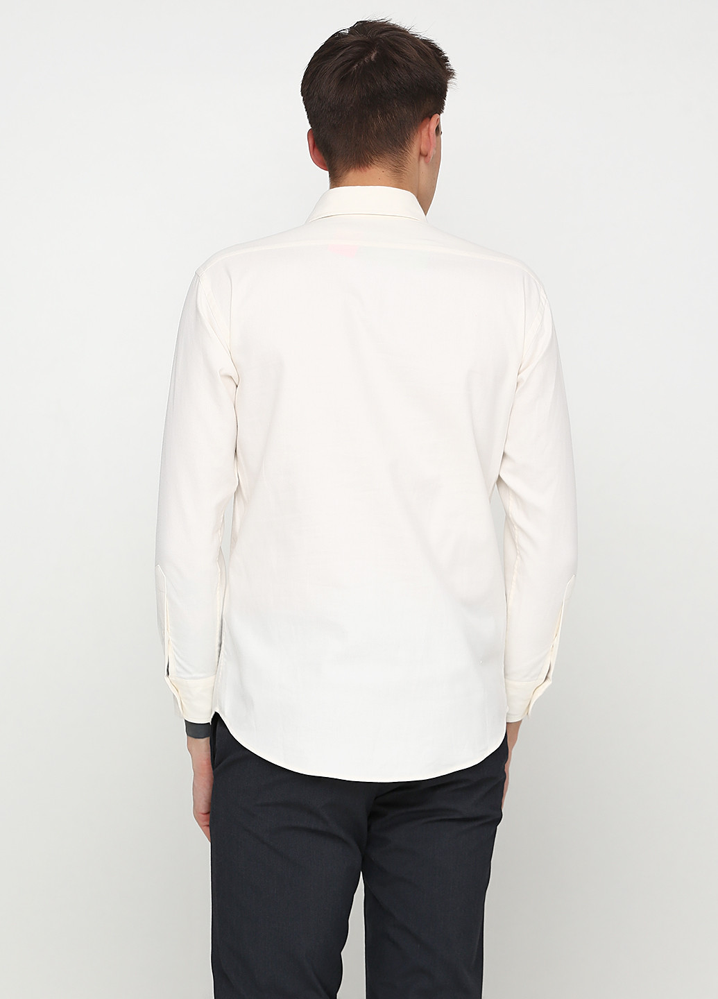 Молочная кэжуал рубашка однотонная Ralph Lauren с длинным рукавом