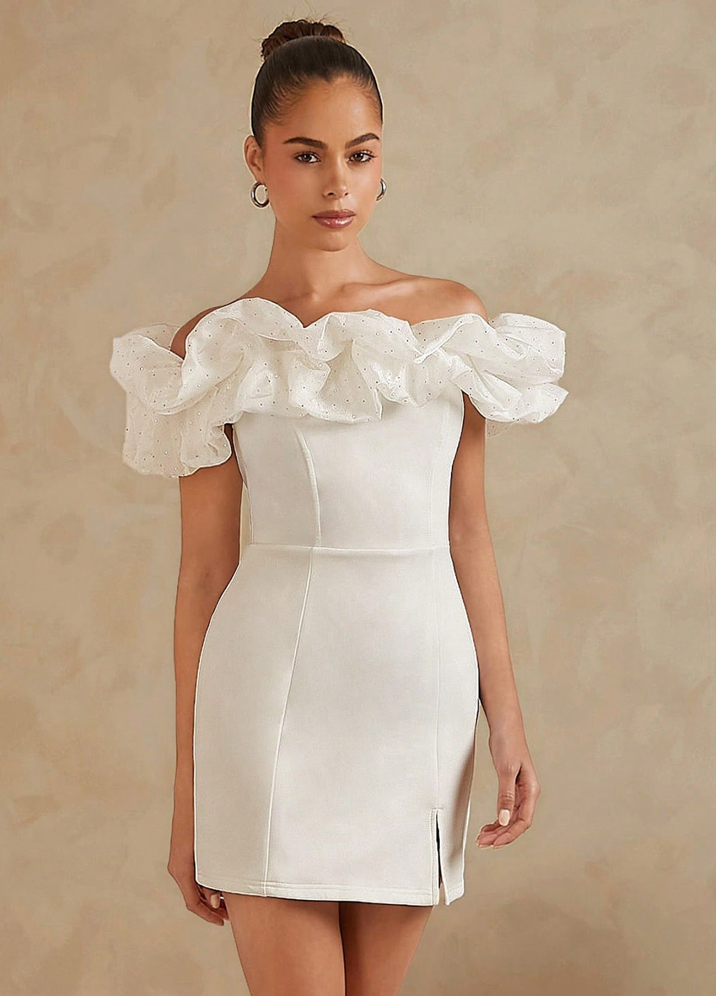 Білий коктейльна сукня SHEIN однотонна