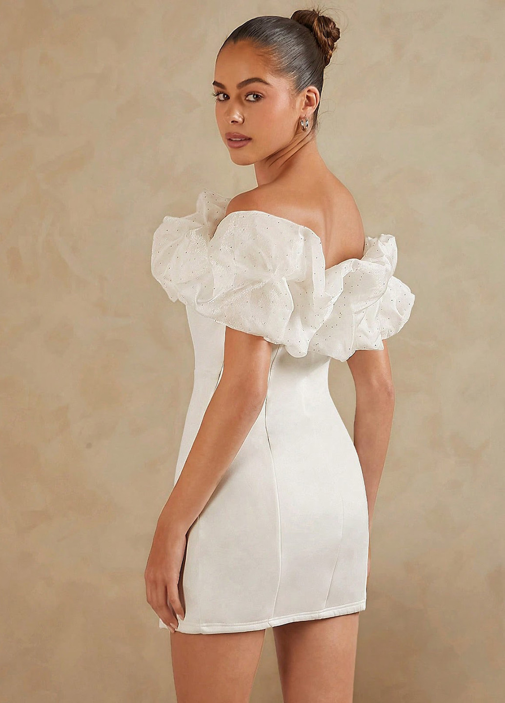 Білий коктейльна сукня SHEIN однотонна