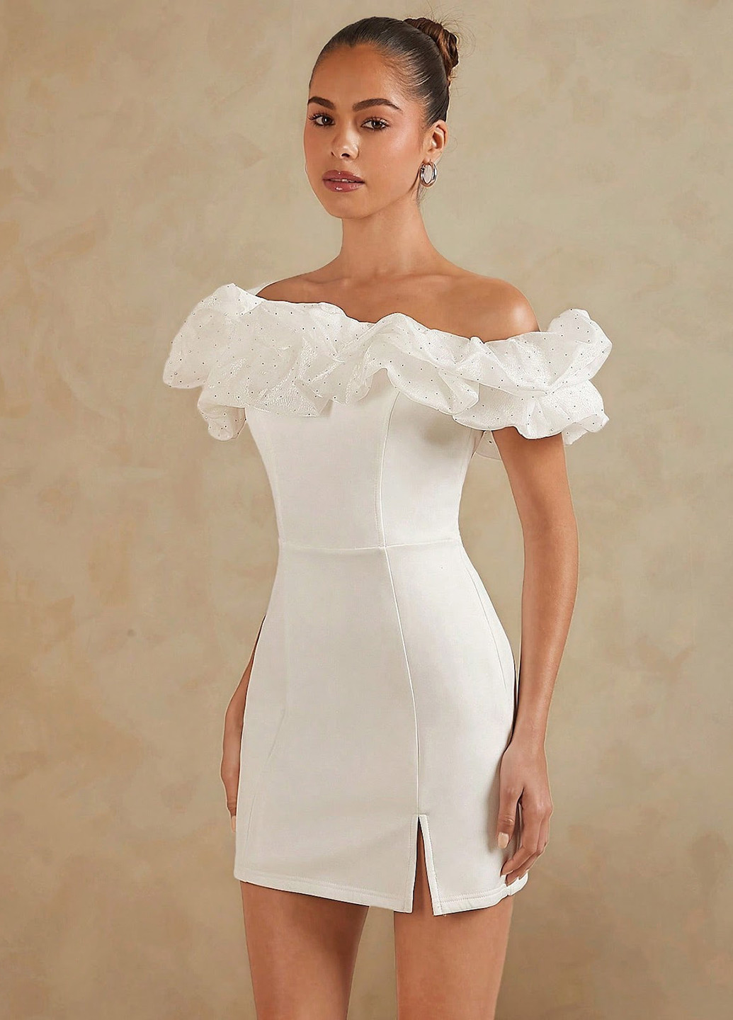 Білий коктейльна сукня SHEIN однотонна