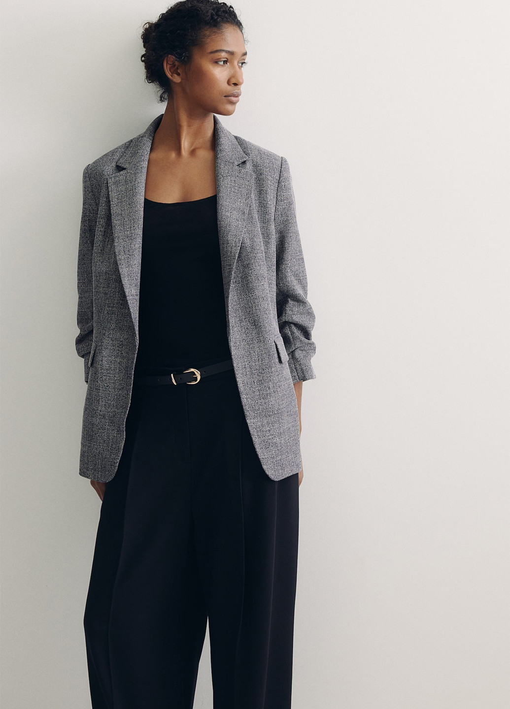 Темно-синий женский жакет H&M меланжевый - демисезонный