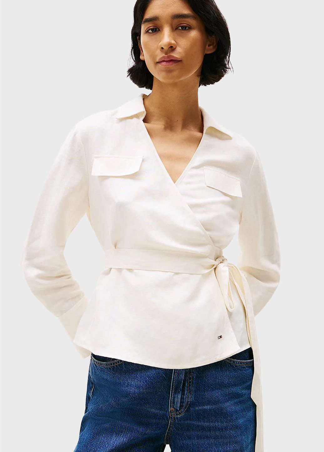 Жемчужная блуза на запах Tommy Hilfiger