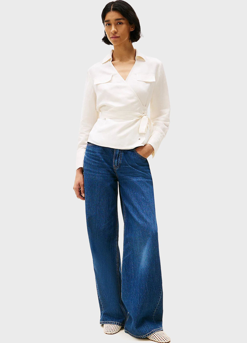 Жемчужная блуза на запах Tommy Hilfiger