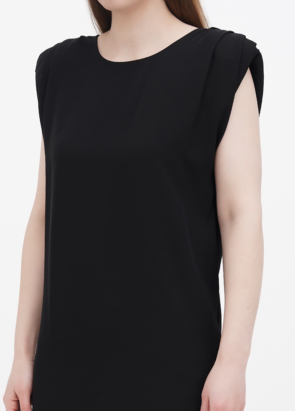 Чорна кежуал, коктейльна сукня з відкритою спиною Motivi однотонна