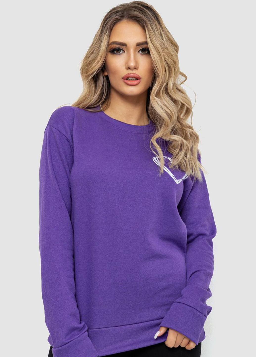 Фіолетовий світшот Ager однотонний без декору (289339736)