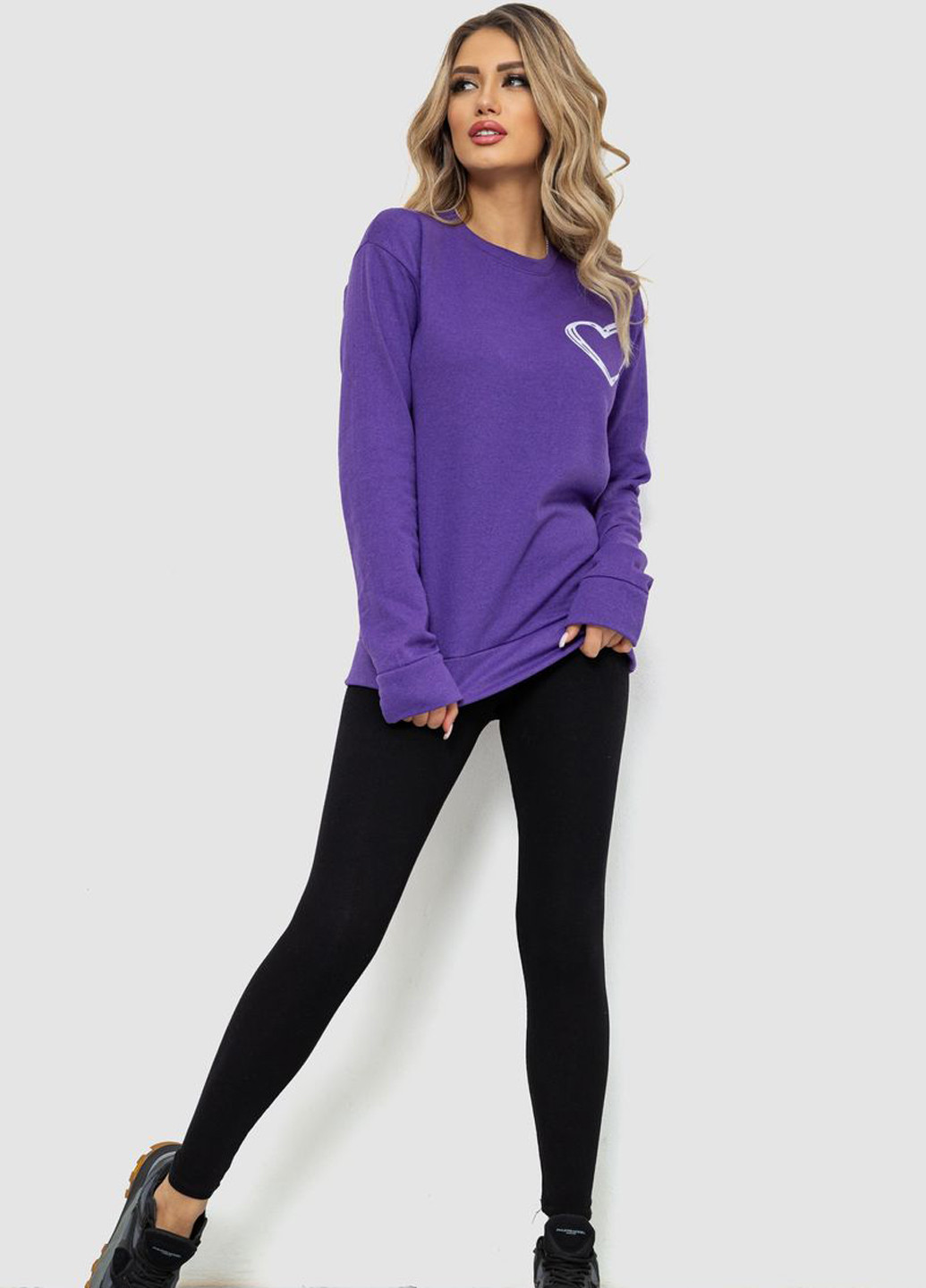 Фіолетовий світшот Ager однотонний без декору (289339736)