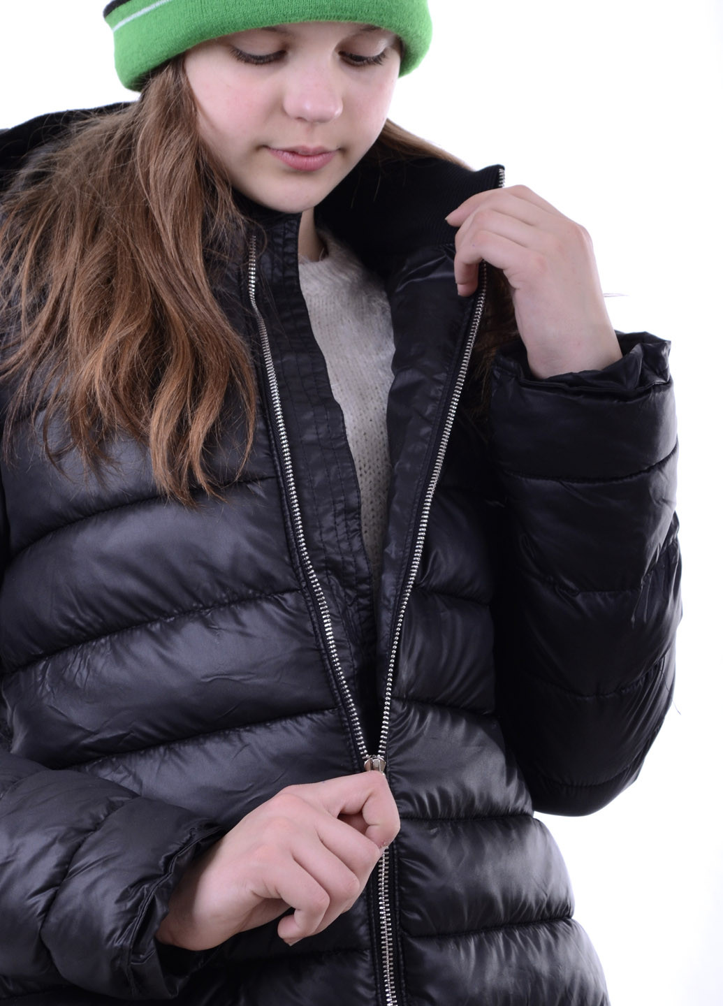 Черная демисезонная европуховик j29 Luxik удлиненная куртка