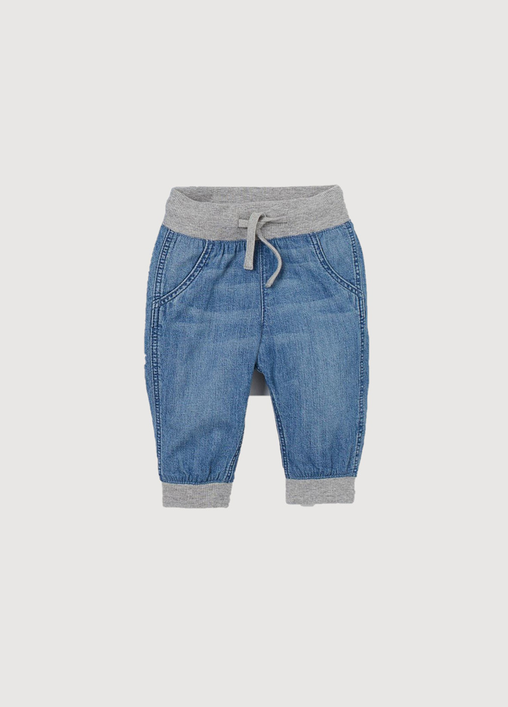 Голубые джинсовые демисезонные брюки джоггеры H&M