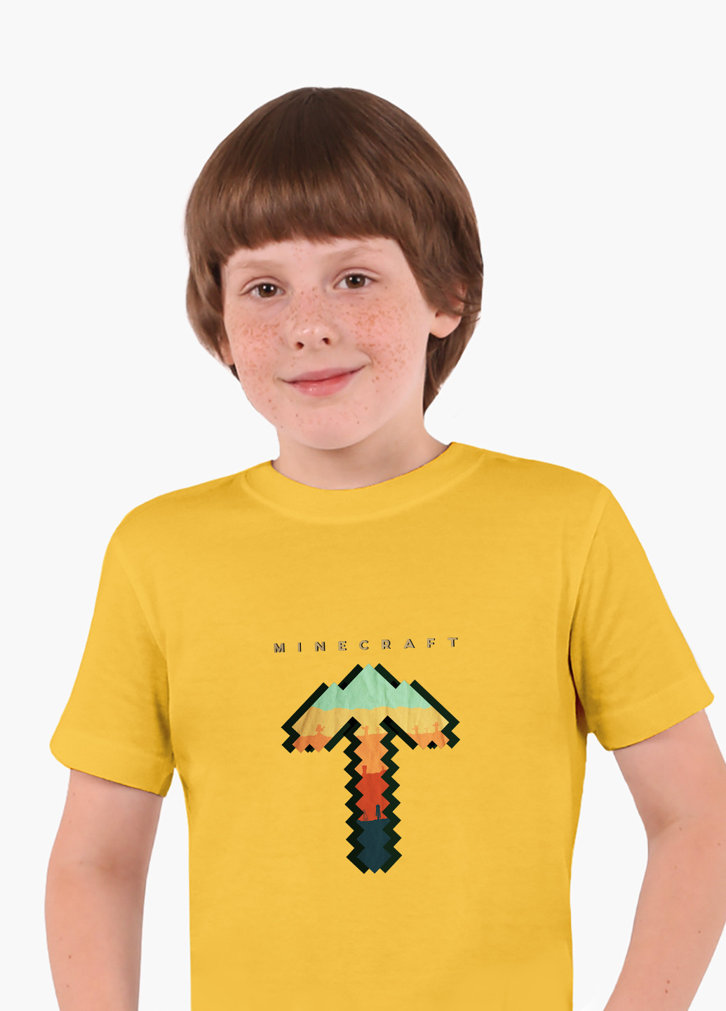 Желтая демисезонная футболка детская майнкрафт (minecraft)(9224-1169) MobiPrint