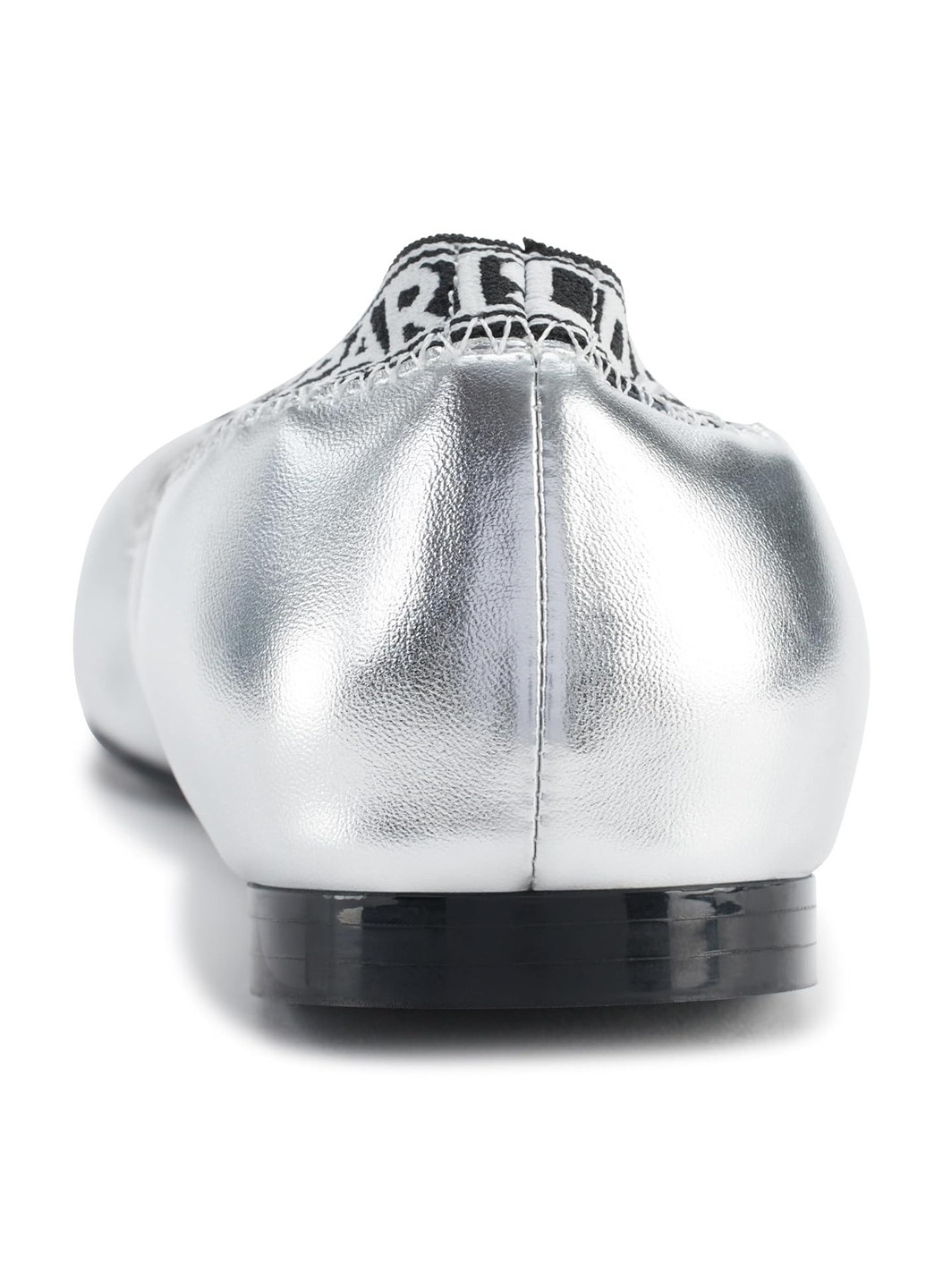 Женские балетки Karl Lagerfeld | серебряные надписи логотип искусственная кожа (329831986)