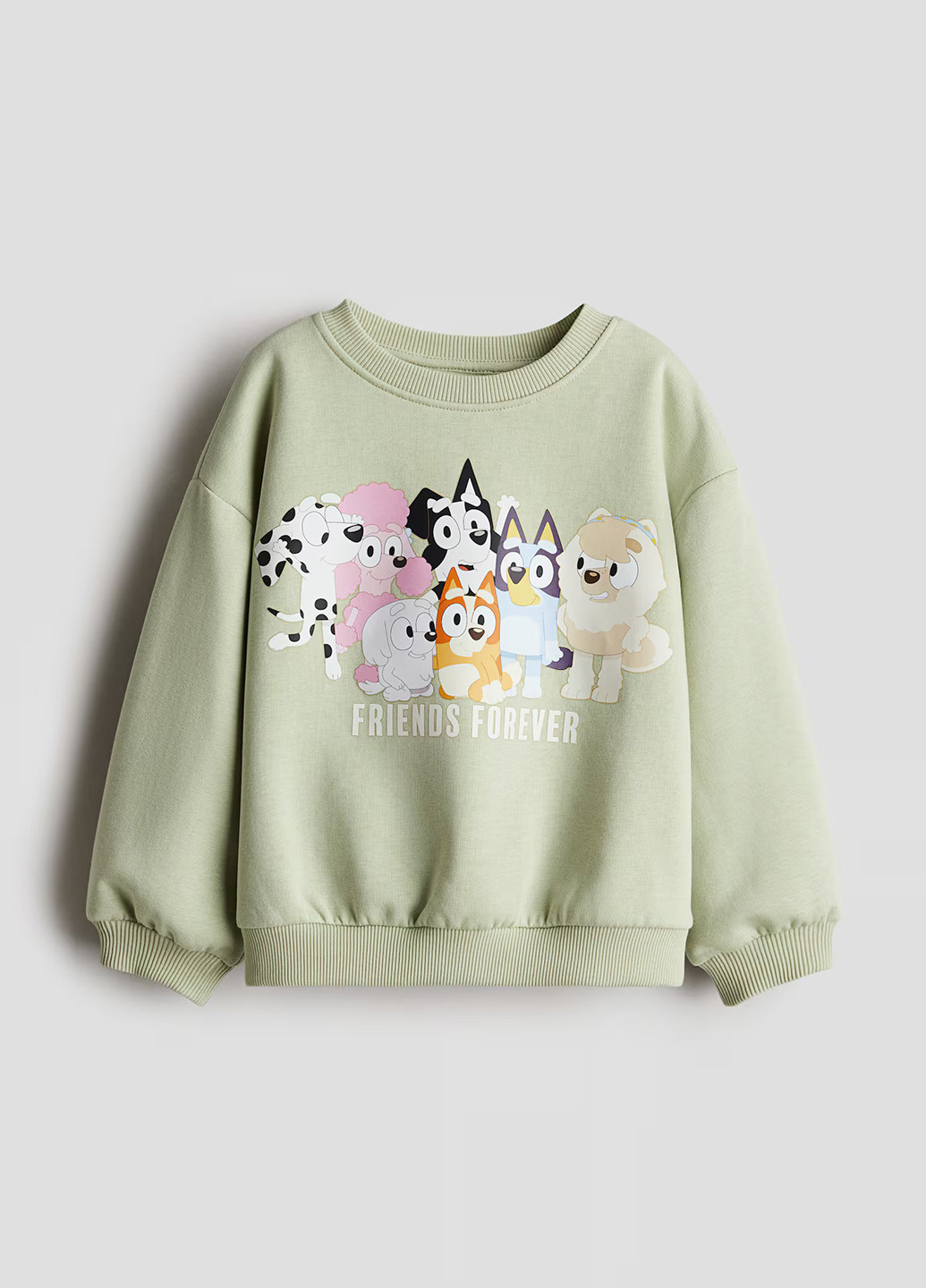 H&M свитшот персонажи оливковый кэжуал хлопок, трикотаж с начесом