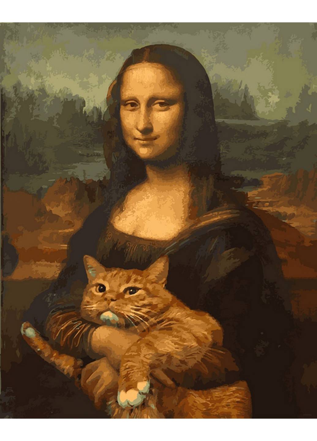 Картина по номерам Мона Лиза с котом Babylon комбинированные