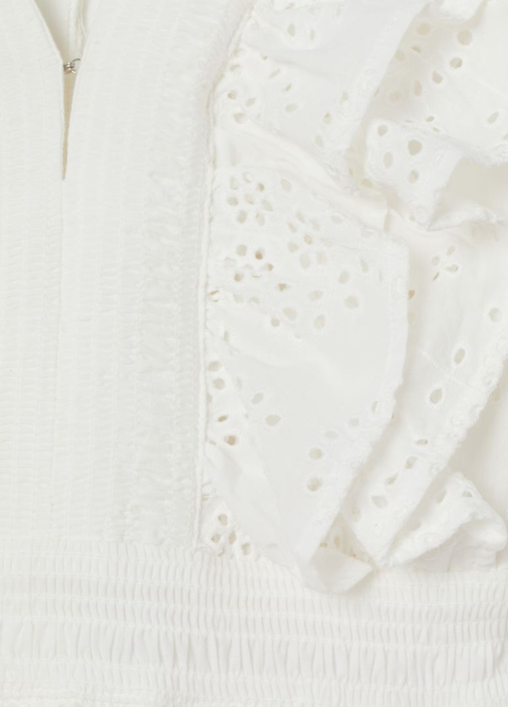 Белое коктейльное платье клеш H&M однотонное