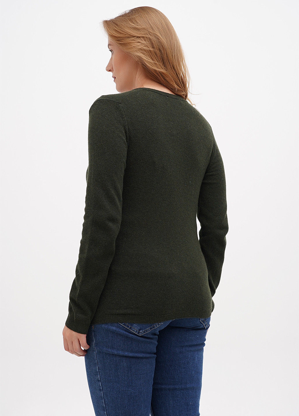 Оливковий (хакі) демісезонний пуловер пуловер Sassofono