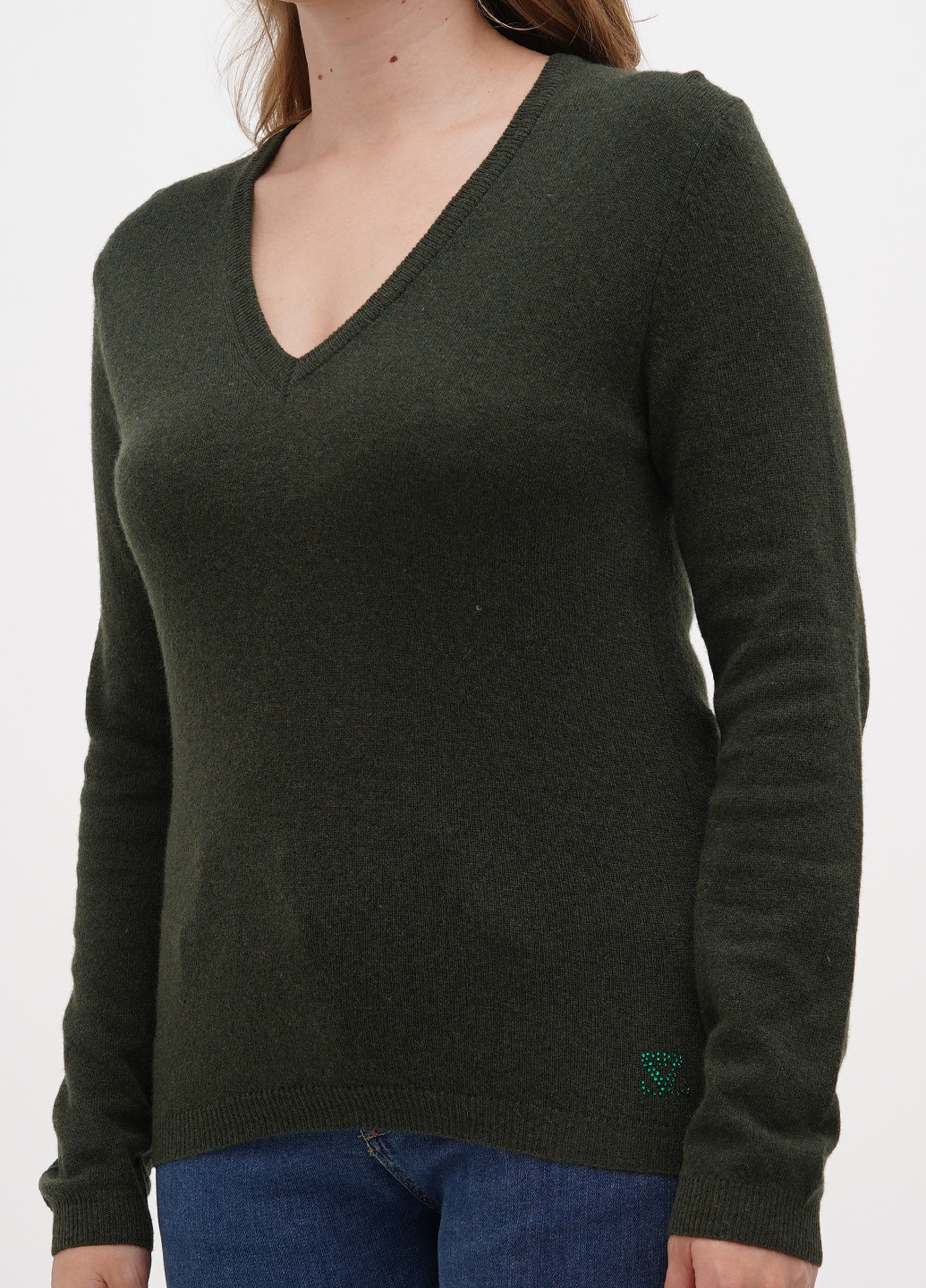 Оливковий (хакі) демісезонний пуловер пуловер Sassofono