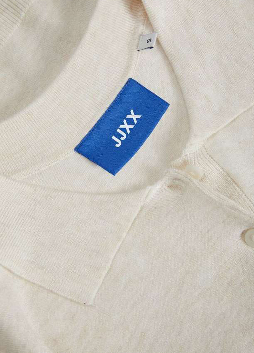 Светло-бежевая женская футболка-поло JJXX однотонная