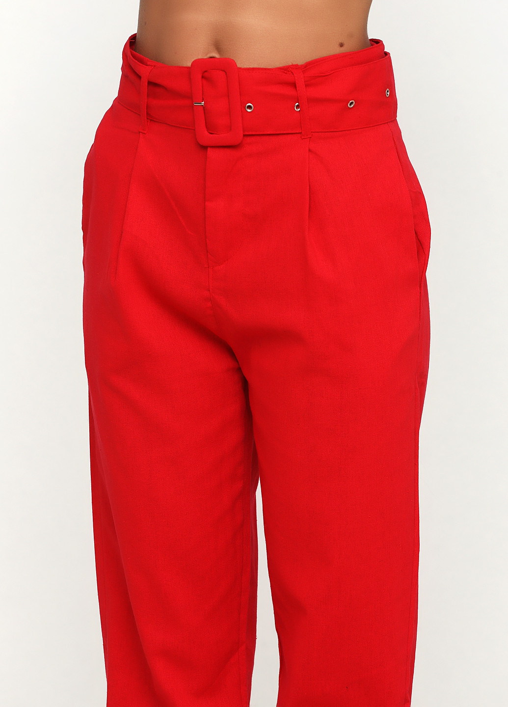 Красные кэжуал демисезонные прямые брюки Luizacco