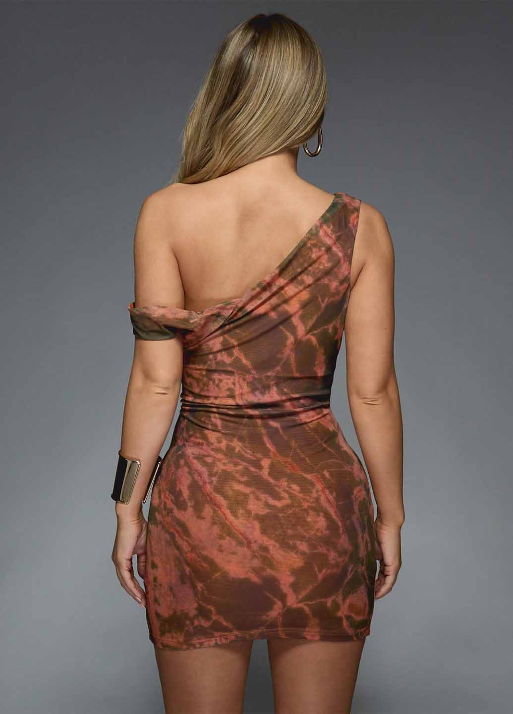 Комбінована коктейльна, вечірня сукня SHEIN тай-дай