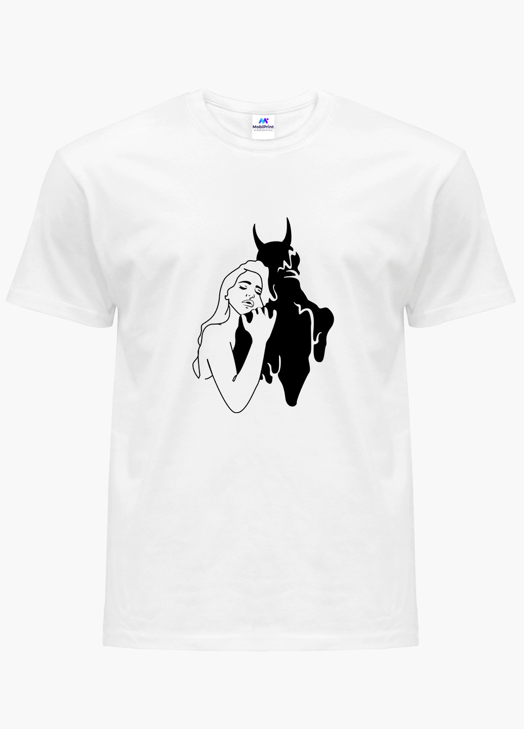 Біла демісезон футболка жіноча контурний мінімалізм (contour minimalism) білий (8976-1358) xxl MobiPrint