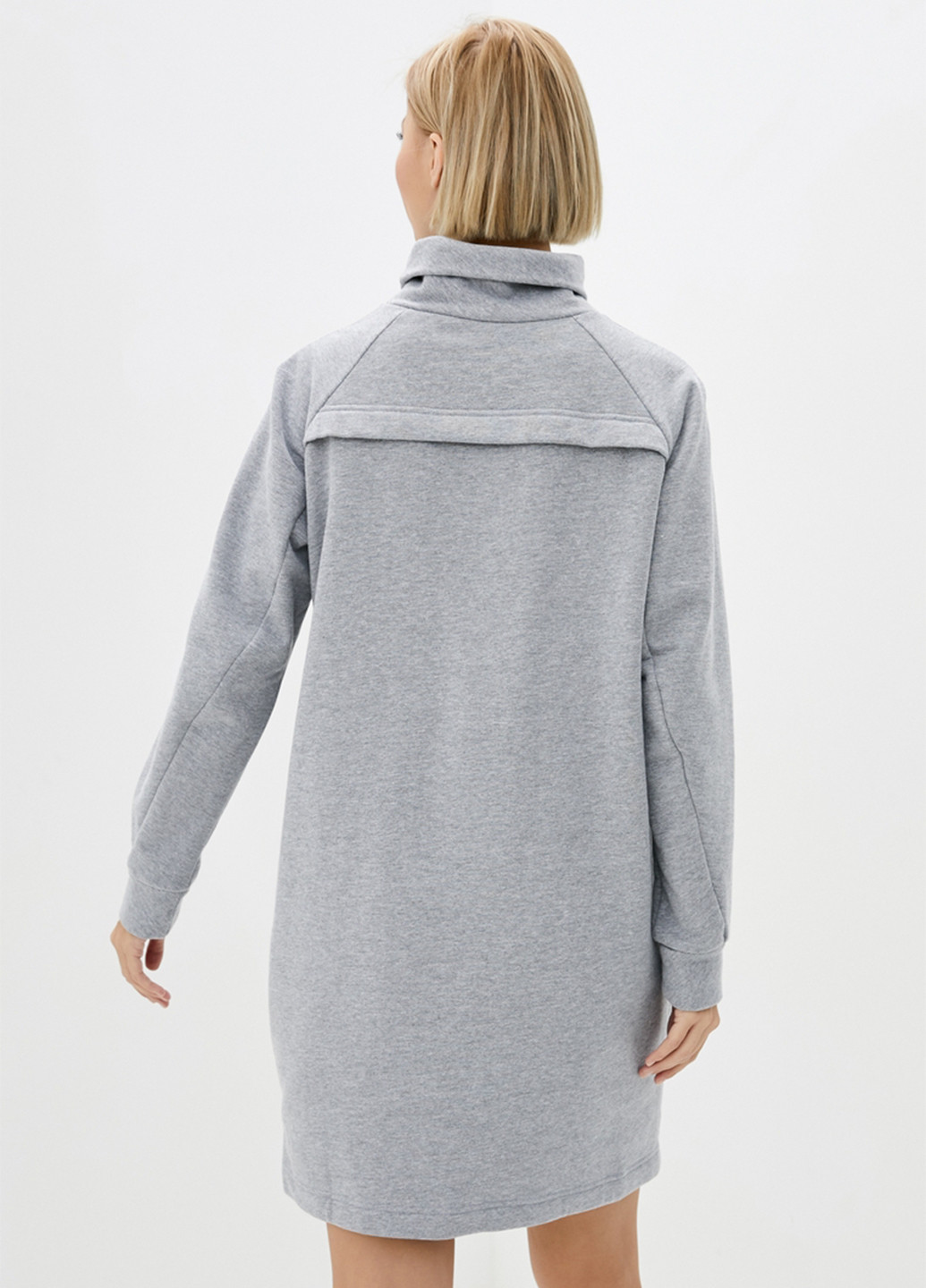 Светло-серое кэжуал платье платье-свитшот Promin меланжевое