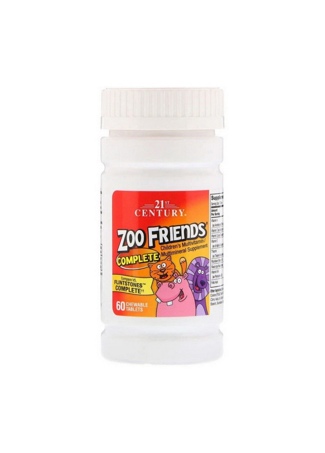 Вітаміни для дітей ZOO Friends Children`s Multivitamin (60 Жув. Таб) 21 століття центурі 21st Century (255408879)