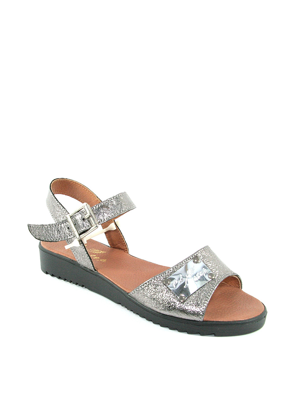 Серебряные босоножки No Brand с ремешком