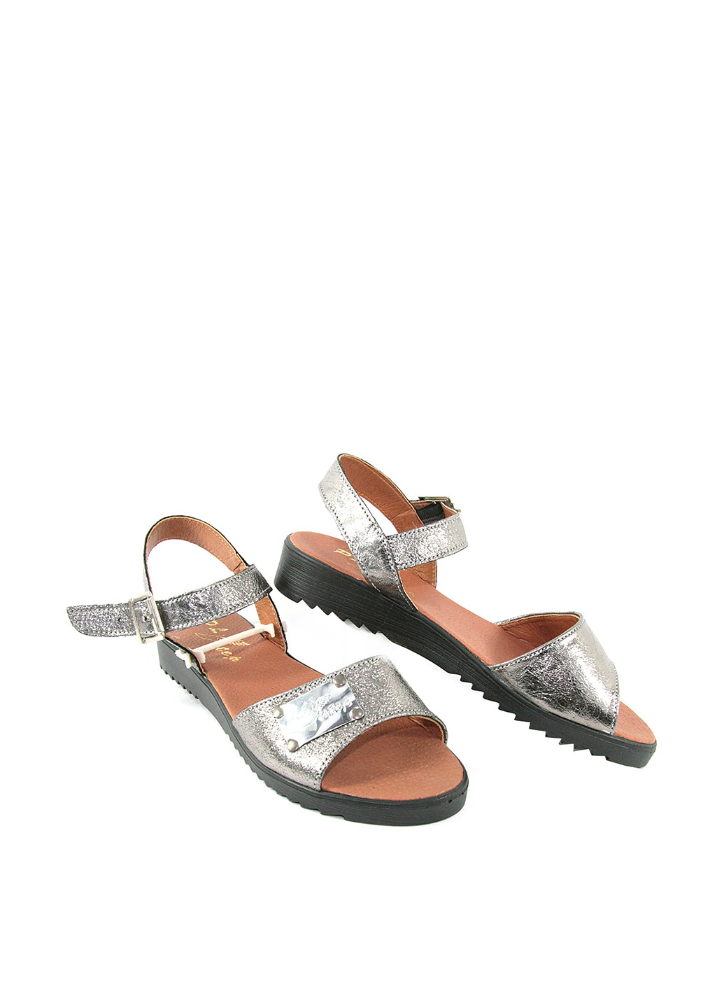 Серебряные босоножки No Brand с ремешком