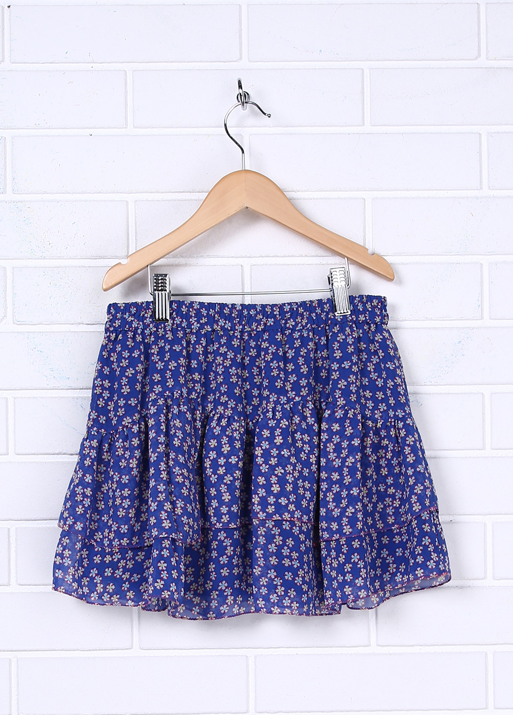 Синяя кэжуал цветочной расцветки юбка Juicy Couture мини