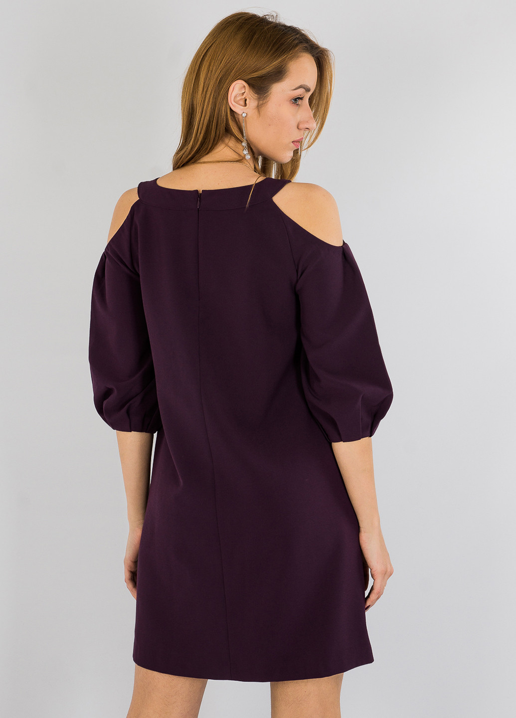 Фиолетовое кэжуал платье с открытыми плечами Vero Moda однотонное