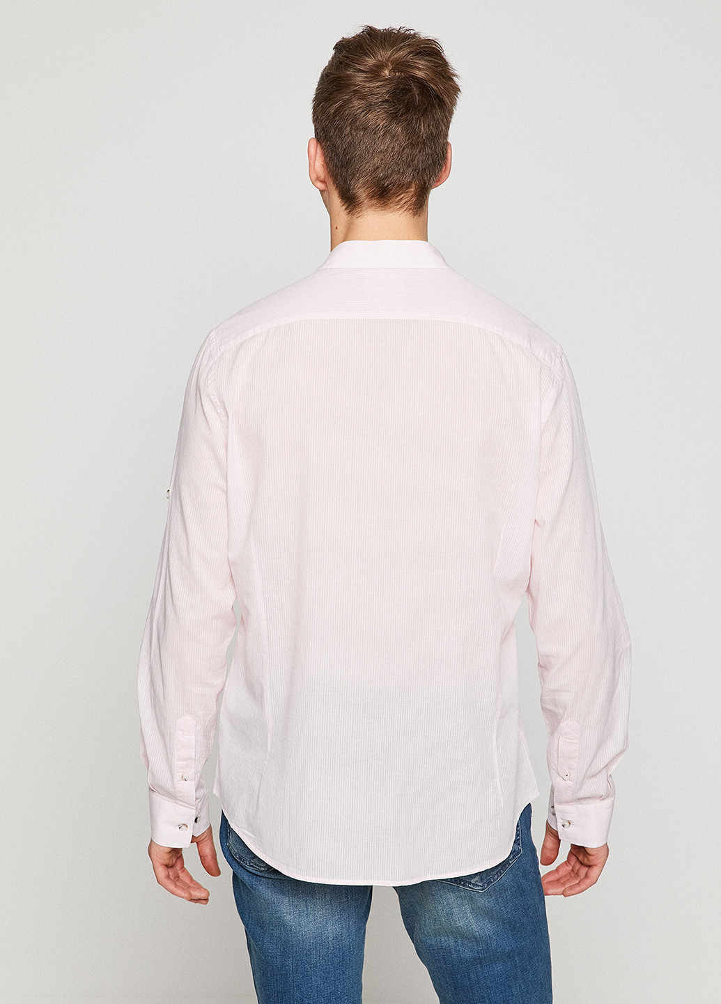 Светло-розовая кэжуал рубашка в полоску KOTON
