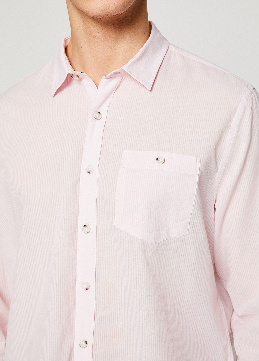 Светло-розовая кэжуал рубашка в полоску KOTON
