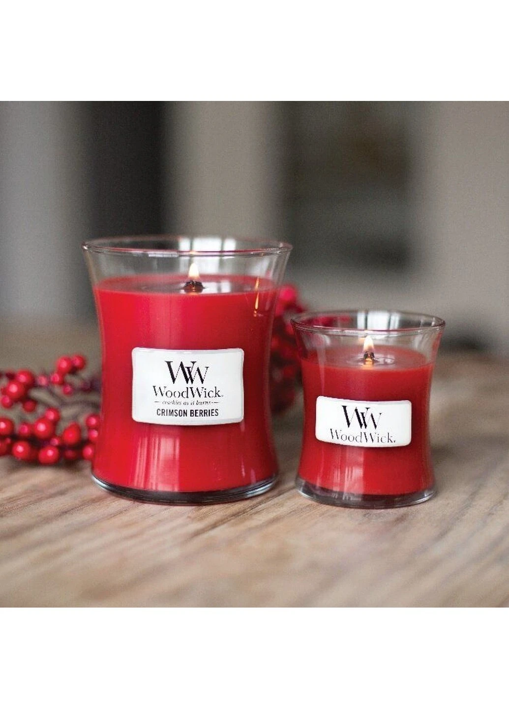 Ароматична свічка у склі Mini Crimson Berries 85 г (98080E) WoodWick (227516502)