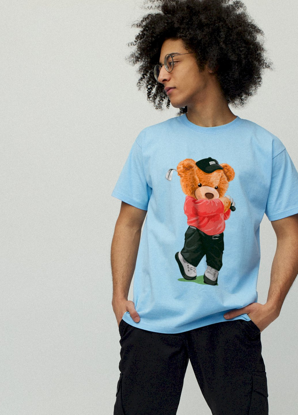 Блакитна футболка чоловіча YAPPI