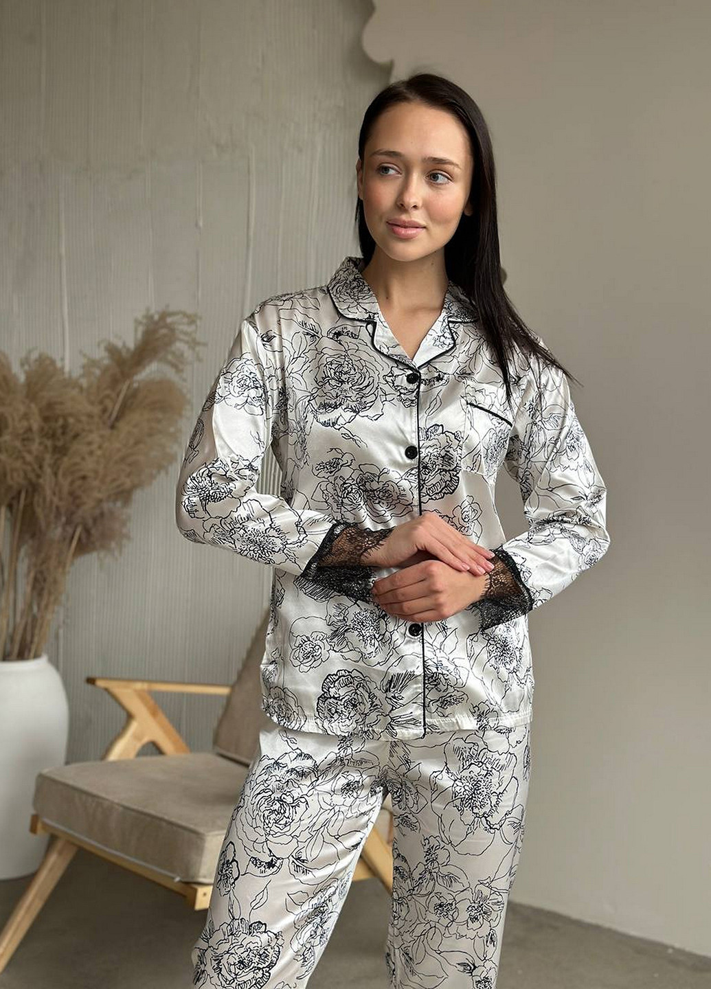 Сіра всесезон піжама (сорочка, штани) сорочка + брюки NOVA VEGA
