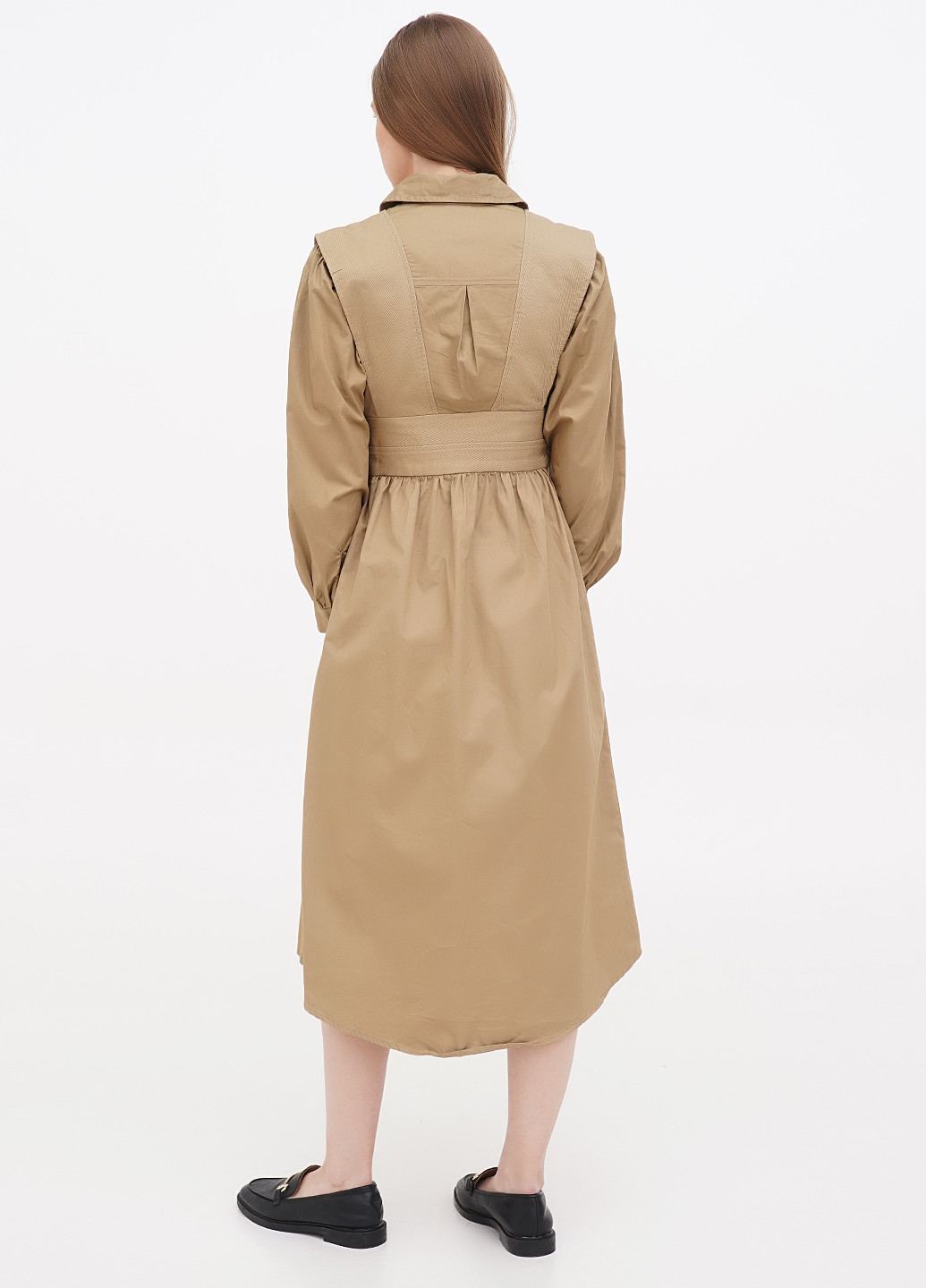 Оливковое (хаки) кэжуал платье клеш H&M однотонное