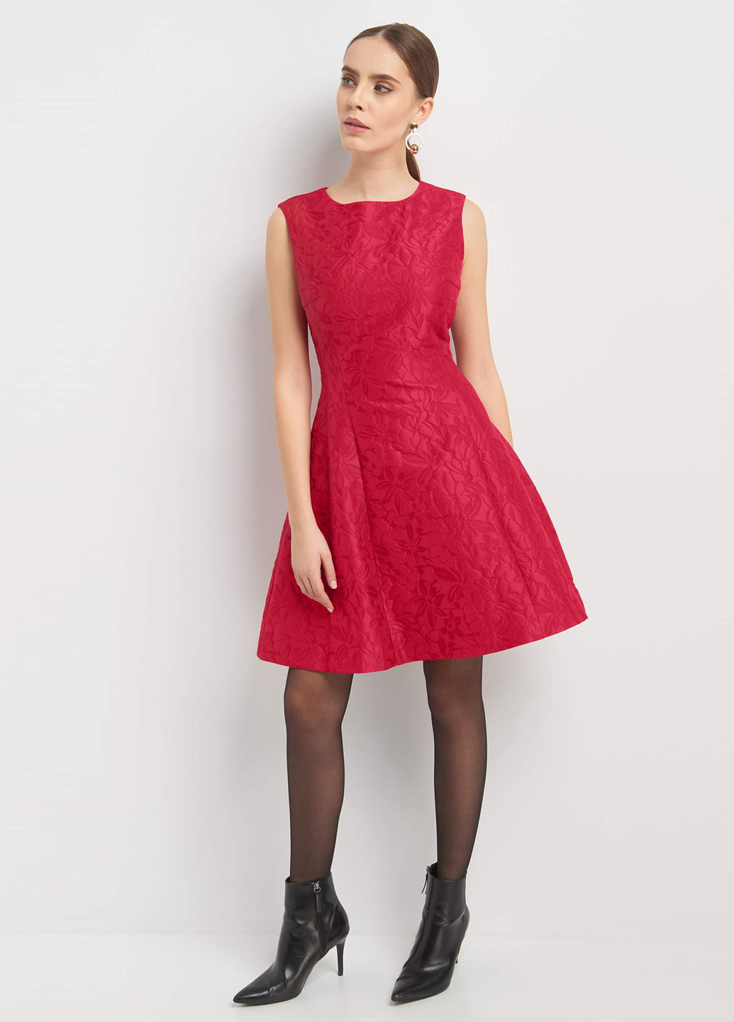 Красное кэжуал платье короткое Orsay фактурное