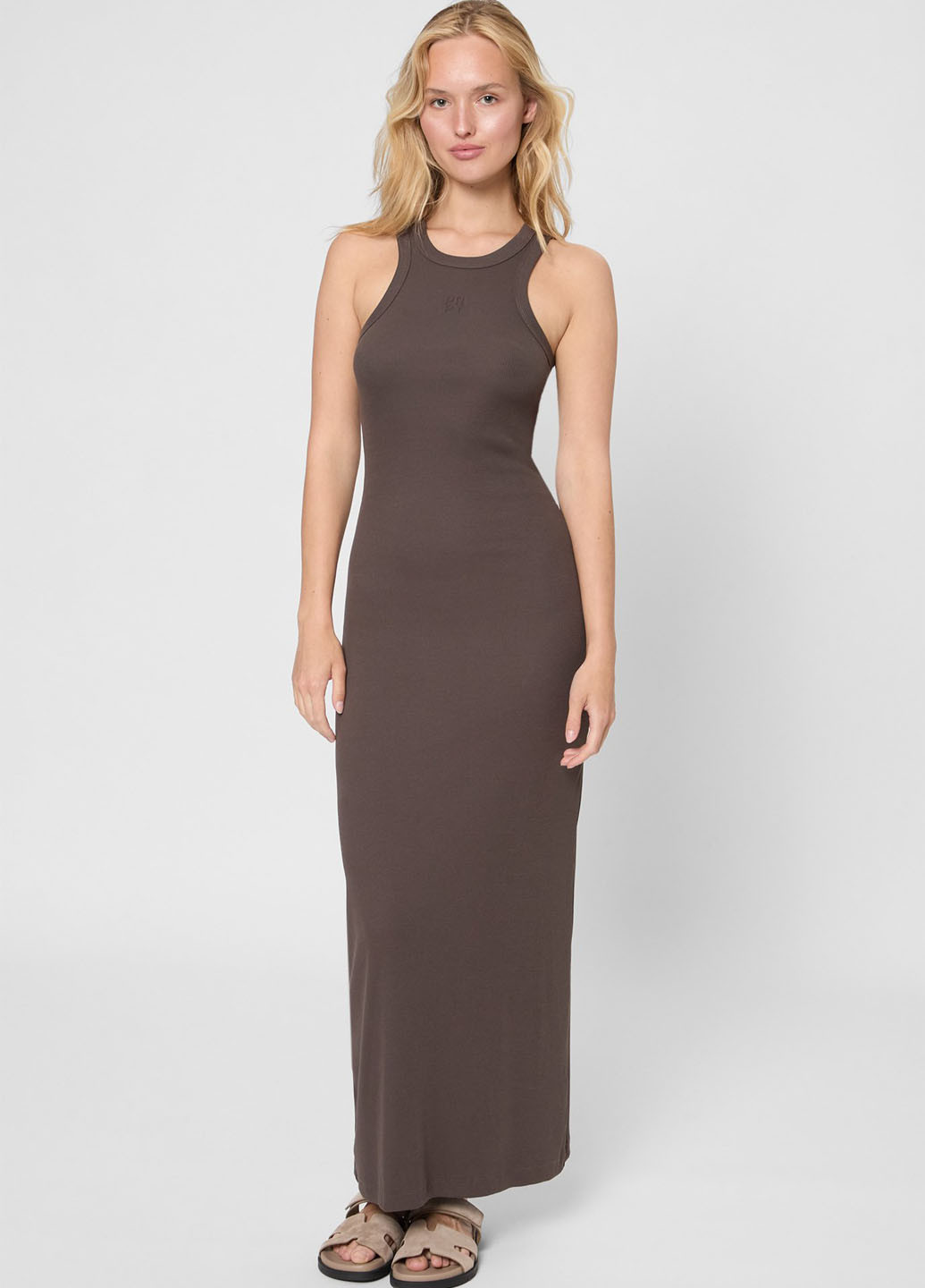 Коричневое кэжуал платье платье-майка PRPY однотонное