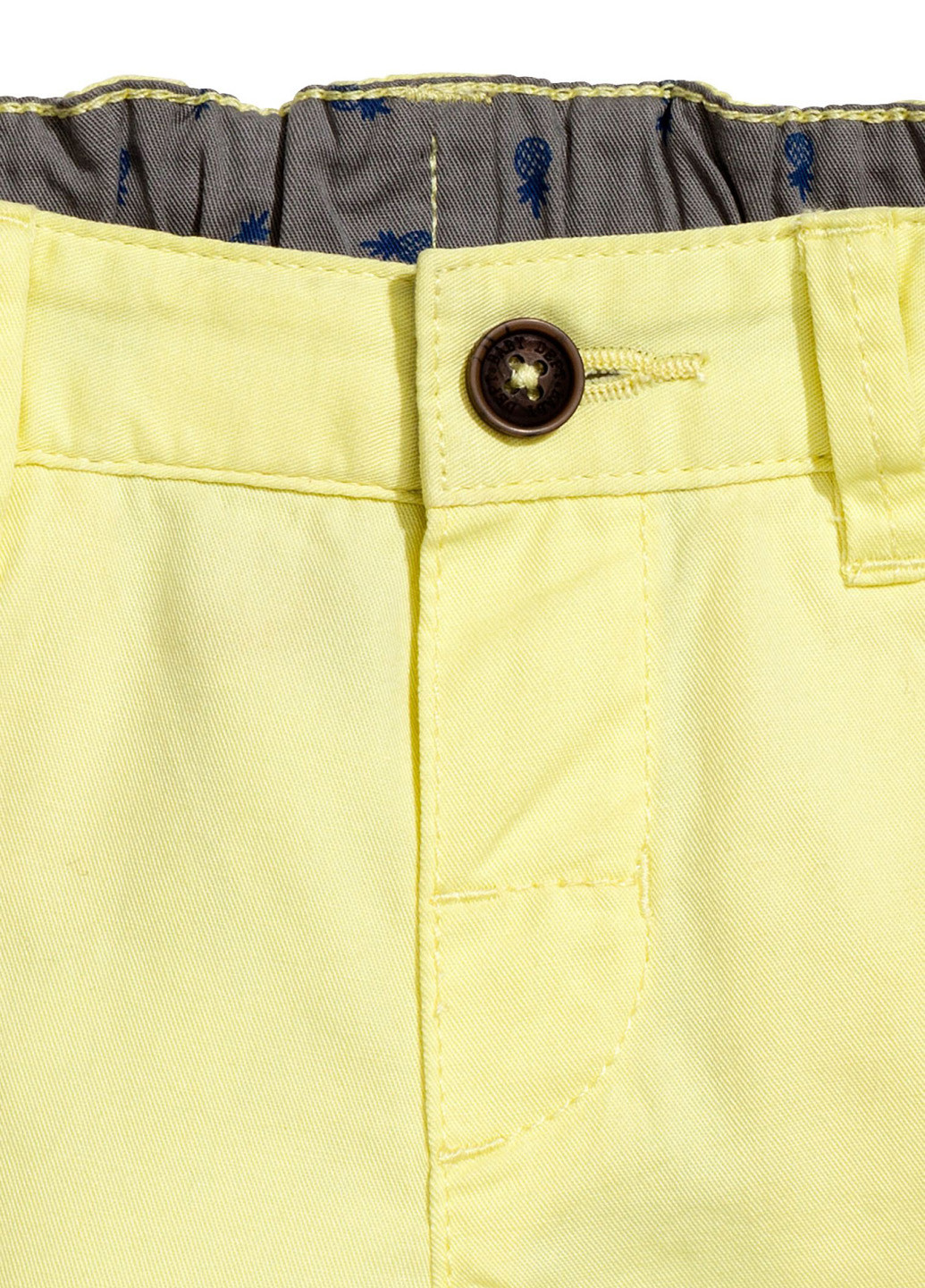 Шорты H&M однотонные жёлтые джинсовые хлопок