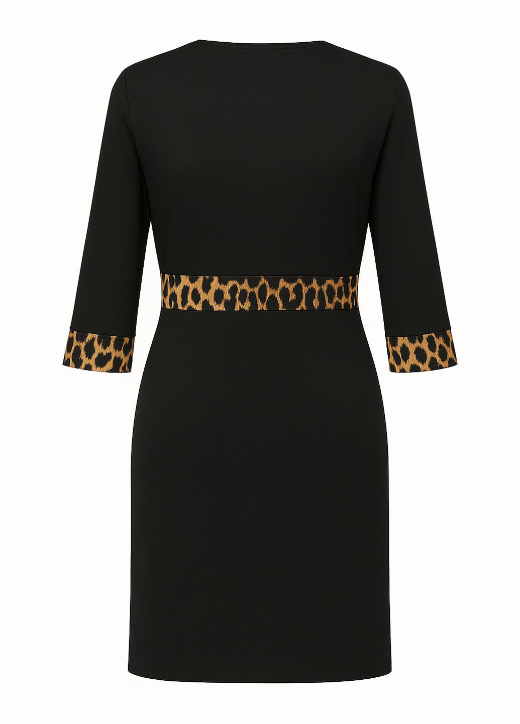 Черное кэжуал платье футляр Sassofono леопардовый