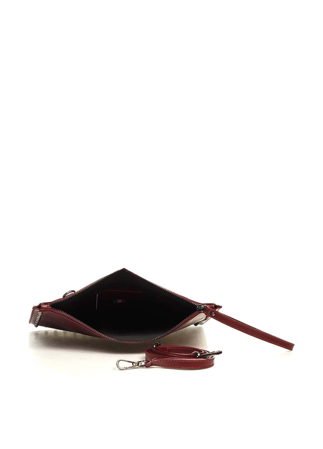 Клатч Genuine Leather однотонный бордовый кэжуал