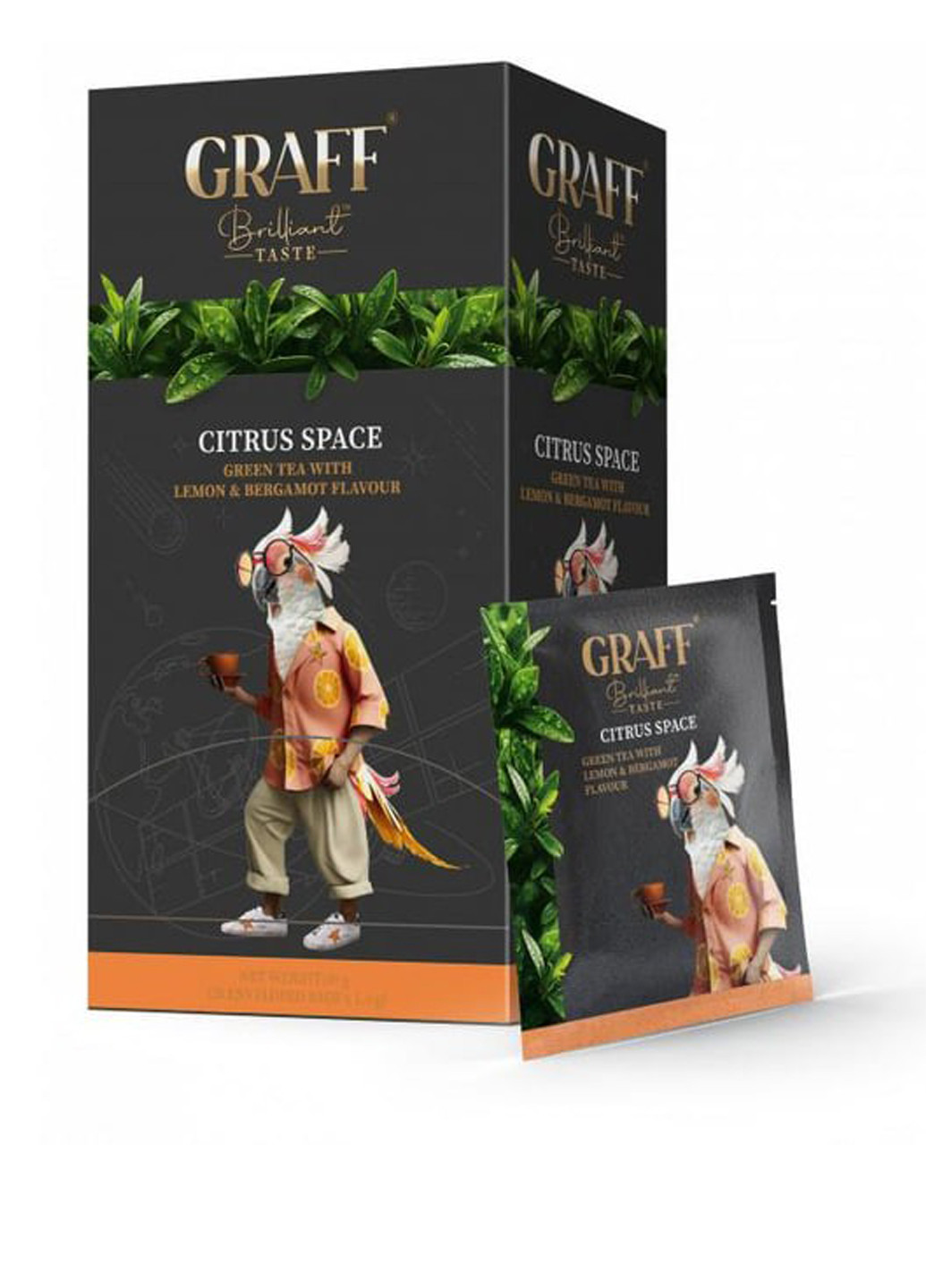 Чай зелений у пакетиках (саше) Citrus space/Цитрусовий космос, 30 г Graff (322737088)