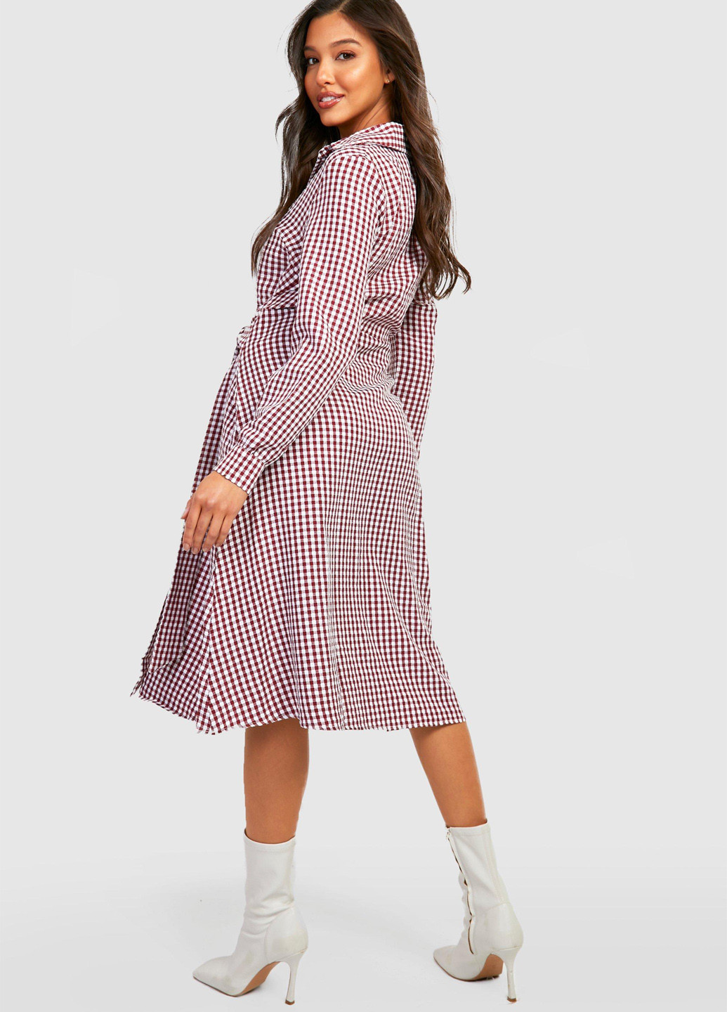Комбінована кежуал сукня кльош Boohoo в клітинку
