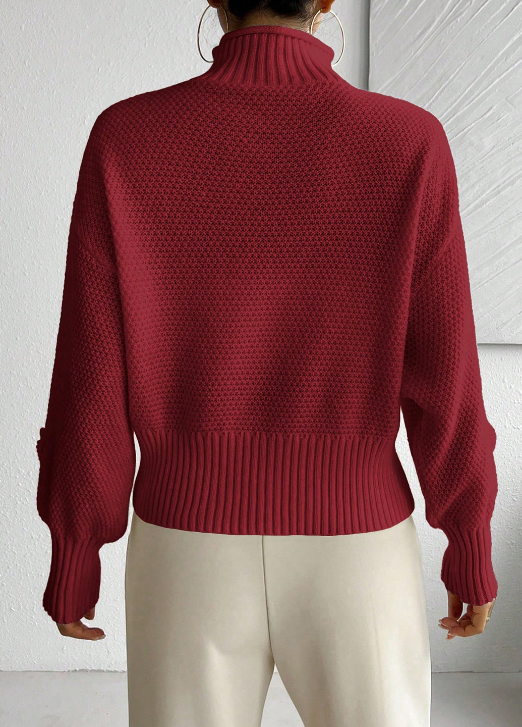 Бордовий демісезонний светр SHEIN